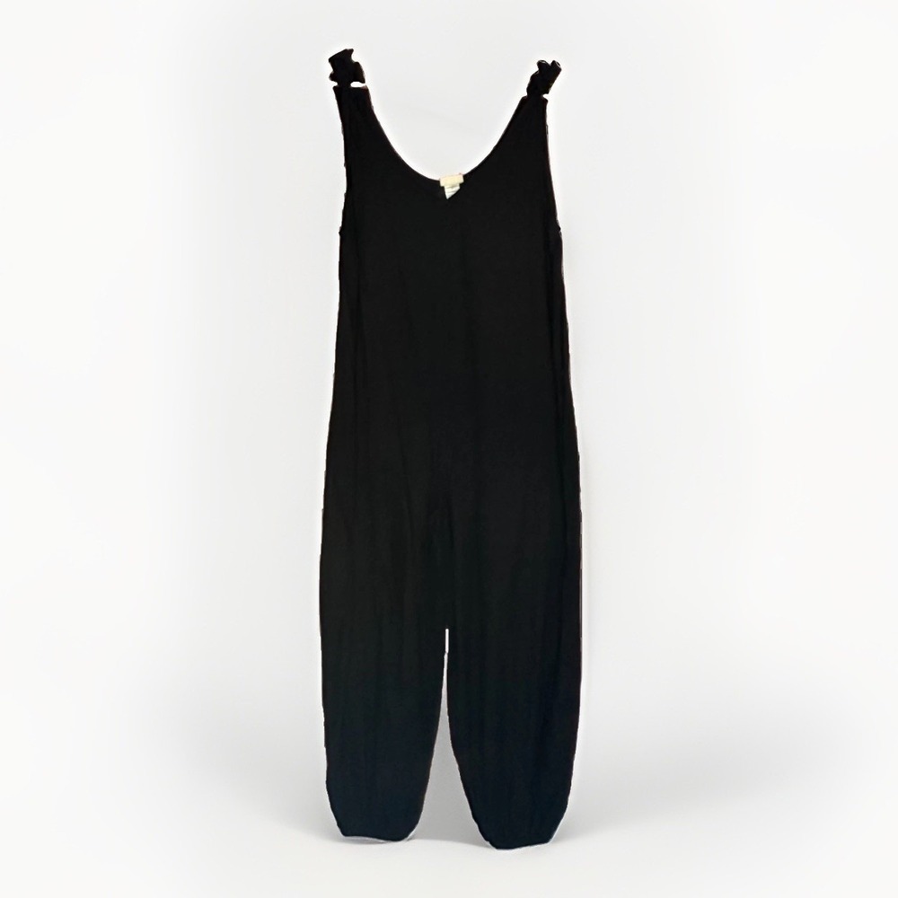 Natural Life‎ Black Sleeveless Jumpsuit S Boho Tie Shoulder Beach Casual Romper